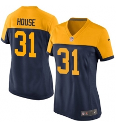 Women's Nike Green Bay Packers #31 Davon House Limited Navy Blue Alternate NFL Jersey