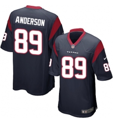 Men's Nike Houston Texans #89 Stephen Anderson Game Navy Blue Team Color NFL Jersey