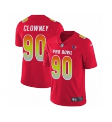 Men's Nike Houston Texans #90 Jadeveon Clowney Limited Red AFC 2019 Pro Bowl NFL Jersey