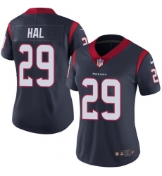 Women's Nike Houston Texans #29 Andre Hal Limited Navy Blue Team Color Vapor Untouchable NFL Jersey