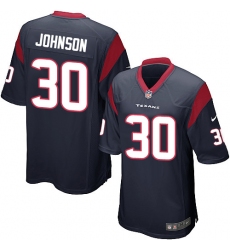 Men's Nike Houston Texans #30 Kevin Johnson Game Navy Blue Team Color NFL Jersey