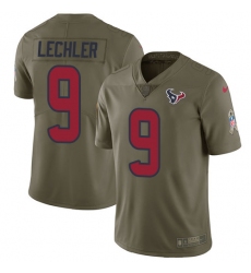 Youth Nike Houston Texans #9 Shane Lechler Limited Olive 2017 Salute to Service NFL Jersey