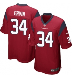 Men's Nike Houston Texans #34 Tyler Ervin Game Red Alternate NFL Jersey