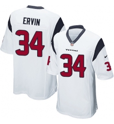 Men's Nike Houston Texans #34 Tyler Ervin Game White NFL Jersey