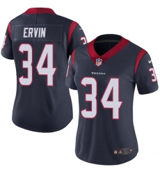 Women's Nike Houston Texans #34 Tyler Ervin Elite Navy Blue Team Color NFL Jersey