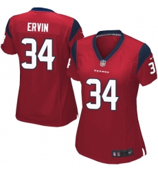 Women's Nike Houston Texans #34 Tyler Ervin Game Red Alternate NFL Jersey
