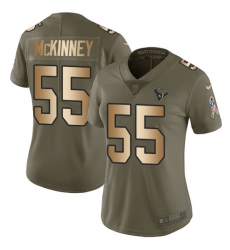 Women's Nike Houston Texans #55 Benardrick McKinney Limited Olive/Gold 2017 Salute to Service NFL Jersey