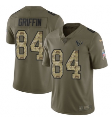 Men's Nike Houston Texans #84 Ryan Griffin Limited Olive/Camo 2017 Salute to Service NFL Jersey