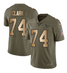 Youth Nike Houston Texans #74 Chris Clark Limited Olive/Gold 2017 Salute to Service NFL Jersey