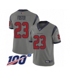 Men's Houston Texans #23 Arian Foster Limited Gray Inverted Legend 100th Season Football Jersey