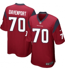 Men's Nike Houston Texans #70 Julien Davenport Game Red Alternate NFL Jersey