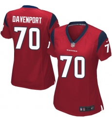 Women's Nike Houston Texans #70 Julien Davenport Game Red Alternate NFL Jersey