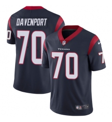 Youth Nike Houston Texans #70 Julien Davenport Elite Navy Blue Team Color NFL Jersey