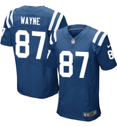 Men's Nike Indianapolis Colts #87 Reggie Wayne Elite Royal Blue Team Color NFL Jersey