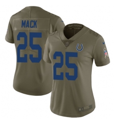 Women's Nike Indianapolis Colts #25 Marlon Mack Limited Olive 2017 Salute to Service NFL Jersey