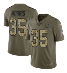Youth Nike Indianapolis Colts #35 Darryl Morris Limited Olive/Camo 2017 Salute to Service NFL Jersey