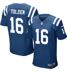 Men's Nike Indianapolis Colts #16 Scott Tolzien Elite Royal Blue Team Color NFL Jersey