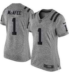 Women's Nike Indianapolis Colts #1 Pat McAfee Limited Gray Gridiron NFL Jersey