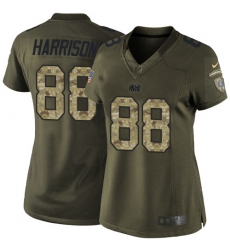 Women's Nike Indianapolis Colts #88 Marvin Harrison Elite Green Salute to Service NFL Jersey
