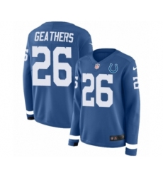 Women's Nike Indianapolis Colts #26 Clayton Geathers Limited Blue Therma Long Sleeve NFL Jersey