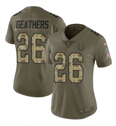 Women's Nike Indianapolis Colts #26 Clayton Geathers Limited Olive/Camo 2017 Salute to Service NFL Jersey