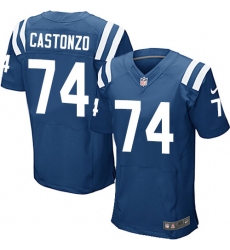 Men's Nike Indianapolis Colts #74 Anthony Castonzo Elite Royal Blue Team Color NFL Jersey