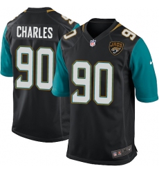 Men's Nike Jacksonville Jaguars #90 Stefan Charles Game Black Alternate NFL Jersey