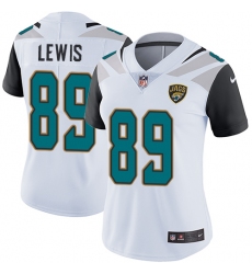 Women's Nike Jacksonville Jaguars #89 Marcedes Lewis Elite White NFL Jersey