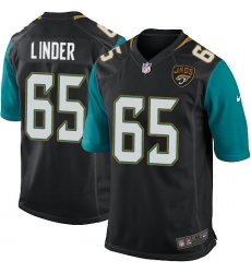 Men's Nike Jacksonville Jaguars #65 Brandon Linder Game Black Alternate NFL Jersey