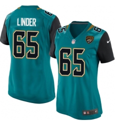 Women's Nike Jacksonville Jaguars #65 Brandon Linder Game Teal Green Team Color NFL Jersey