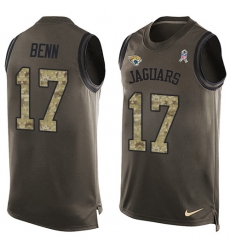 Men's Nike Jacksonville Jaguars #17 Arrelious Benn Limited Green Salute to Service Tank Top NFL Jersey