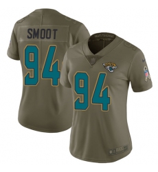 Women's Nike Jacksonville Jaguars #94 Dawuane Smoot Limited Olive 2017 Salute to Service NFL Jersey