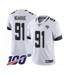 Men's Jacksonville Jaguars #91 Yannick Ngakoue White Vapor Untouchable Limited Player 100th Season Football Jersey