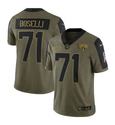 Men's Jacksonville Jaguars #71 Tony Boselli Nike Olive 2021 Salute To Service Retired Player Limited Jersey