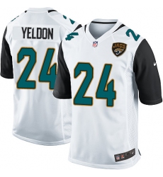 Men's Nike Jacksonville Jaguars #24 T.J. Yeldon Game White NFL Jersey