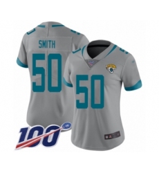 Women's Jacksonville Jaguars #50 Telvin Smith Silver Inverted Legend Limited 100th Season Football Jersey