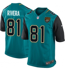Men's Nike Jacksonville Jaguars #81 Mychal Rivera Game Teal Green Team Color NFL Jersey