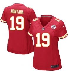 Women's Nike Kansas City Chiefs #19 Joe Montana Game Red Team Color NFL Jersey