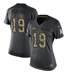 Women's Nike Kansas City Chiefs #19 Joe Montana Limited Black 2016 Salute to Service NFL Jersey