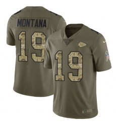 Youth Nike Kansas City Chiefs #19 Joe Montana Limited Olive/Camo 2017 Salute to Service NFL Jersey
