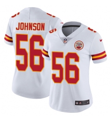 Women's Nike Kansas City Chiefs #56 Derrick Johnson Elite White NFL Jersey