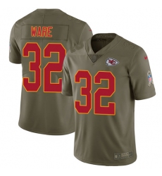 Men's Nike Kansas City Chiefs #32 Spencer Ware Limited Olive 2017 Salute to Service NFL Jersey