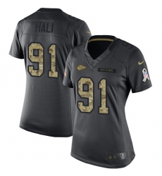 Women's Nike Kansas City Chiefs #91 Tamba Hali Limited Black 2016 Salute to Service NFL Jersey