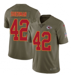 Men's Nike Kansas City Chiefs #42 Anthony Sherman Limited Olive 2017 Salute to Service NFL Jersey