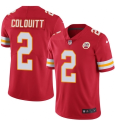 Men's Nike Kansas City Chiefs #2 Dustin Colquitt Red Team Color Vapor Untouchable Limited Player NFL Jersey