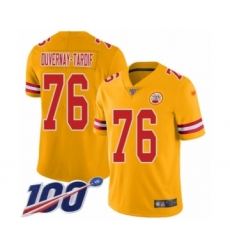 Youth Kansas City Chiefs #76 Laurent Duvernay-Tardif Limited Gold Inverted Legend 100th Season Football Jersey