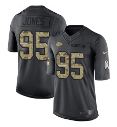 Men's Nike Kansas City Chiefs #95 Chris Jones Limited Black 2016 Salute to Service NFL Jersey