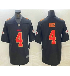 Men's Kansas City Chiefs #4 Rashee Rice Black Fashion Vapor Limited Stitched Jersey
