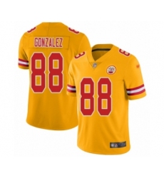 Men's Kansas City Chiefs #88 Tony Gonzalez Limited Gold Inverted Legend Football Jersey