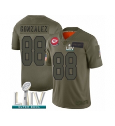 Men's Kansas City Chiefs #88 Tony Gonzalez Limited Olive 2019 Salute to Service Super Bowl LIV Bound Football Jersey